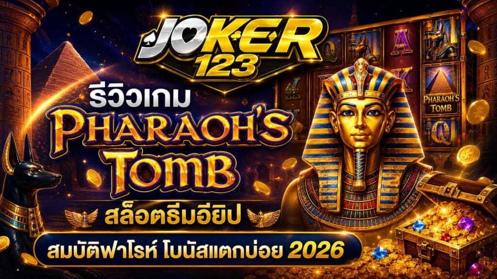 รีวิวเกม Pharaoh’s Tomb สล็อตธีมอียิป สมบัติฟาโรห์ โบนัสแตกบ่อย 2026 – JOKER123