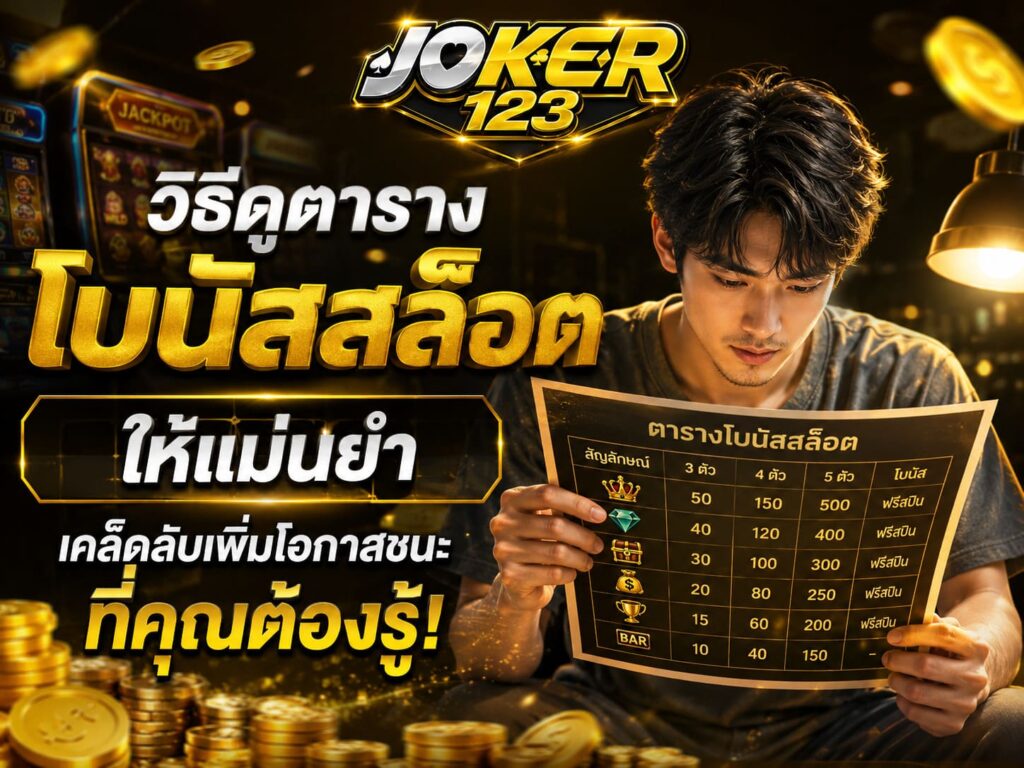 วิธีดูตารางโบนัสสล็อต ให้แม่นยำ เคล็ดลับเพิ่มโอกาสชนะที่คุณต้องรู้! – JOKER123