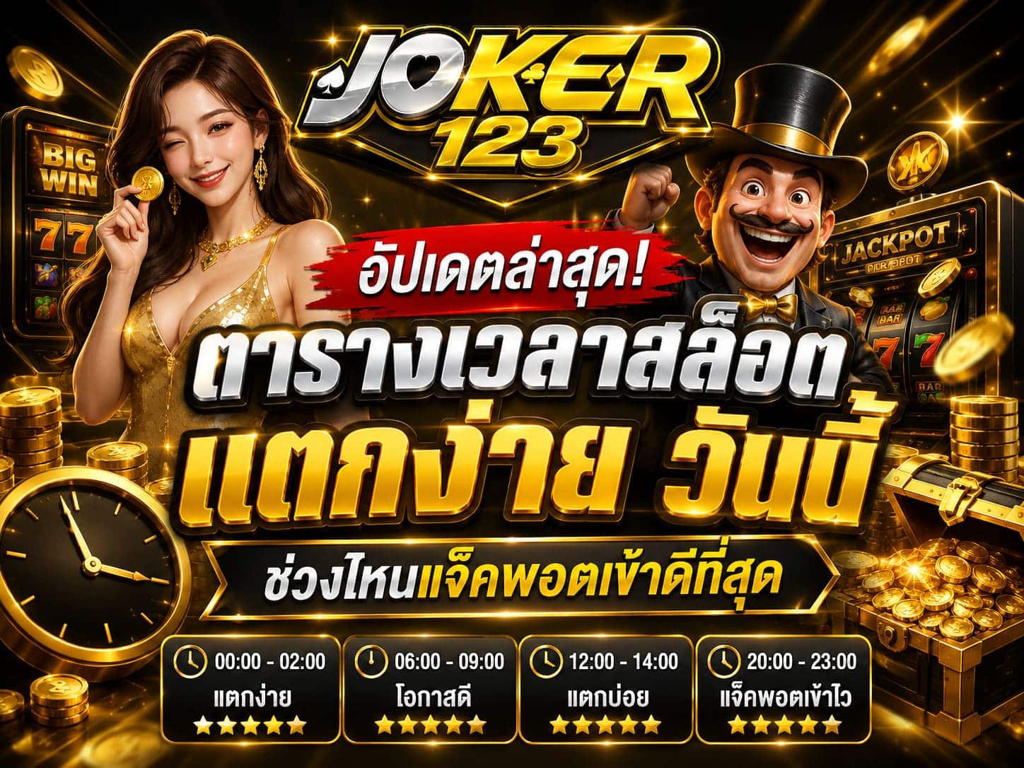 อัปเดต ตารางเวลาสล็อตแตกง่าย วันนี้