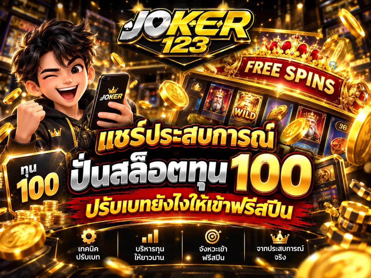 แชร์ประสบการณ์ ปั่นสล็อตทุน 100
