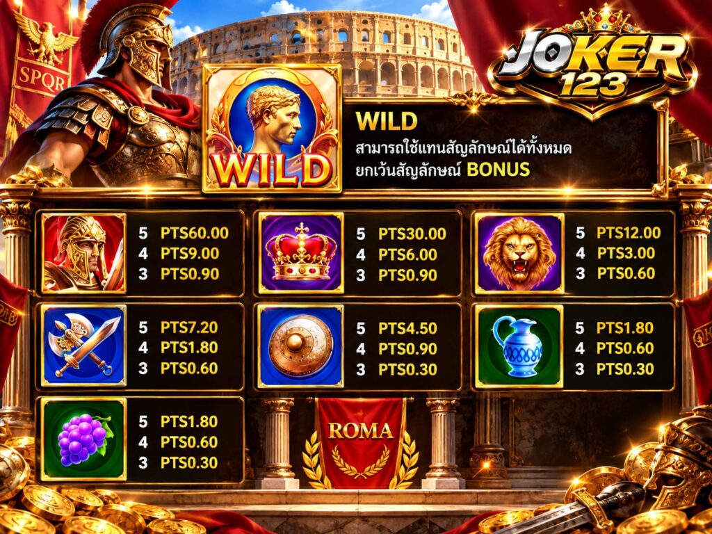 รีวิวเกม Roma อัตราการจ่ายเงินรางวัล