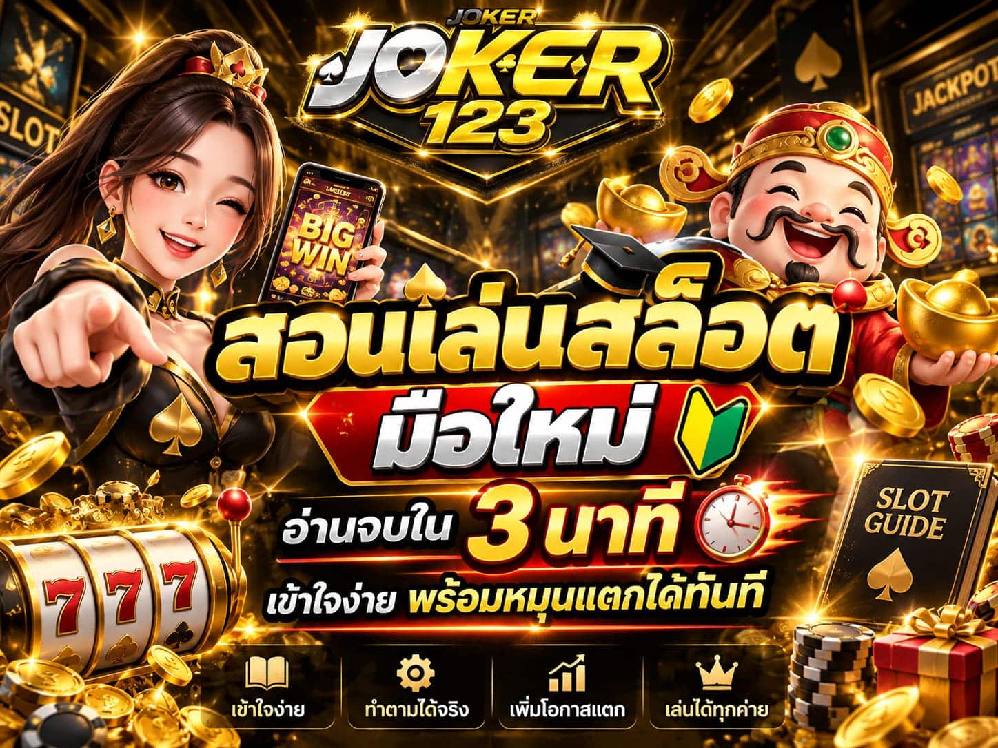 สอนเล่นสล็อต มือใหม่ อ่านจบใน 3 นาที